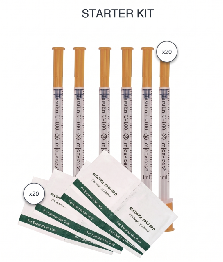 20x Syringes + Wipes
