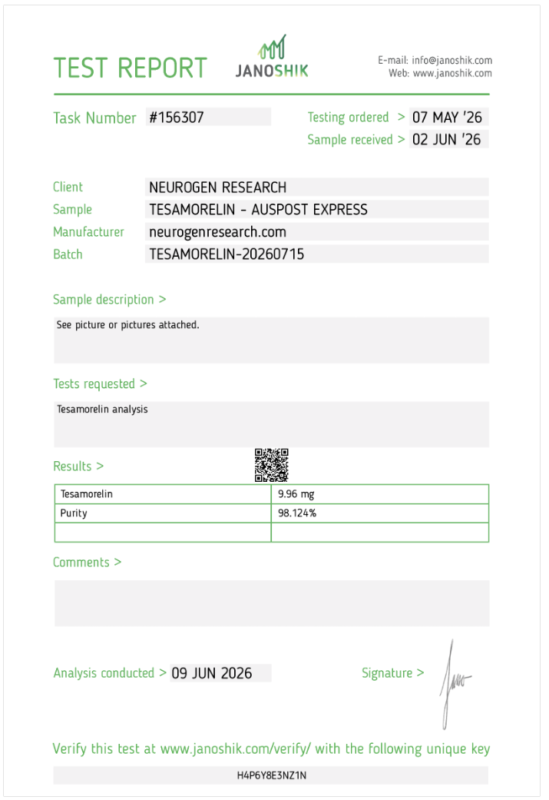 neurogenresearch - tesamorelin- australian peptides